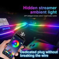 Lumini ambientale auto RGB, 7 moduri 213 culori si control prin aplicatie